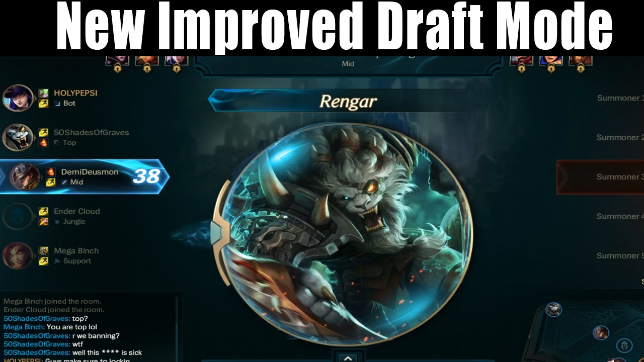 LOL: Season 6 - New Draft Mode (Ranked Team Builder)