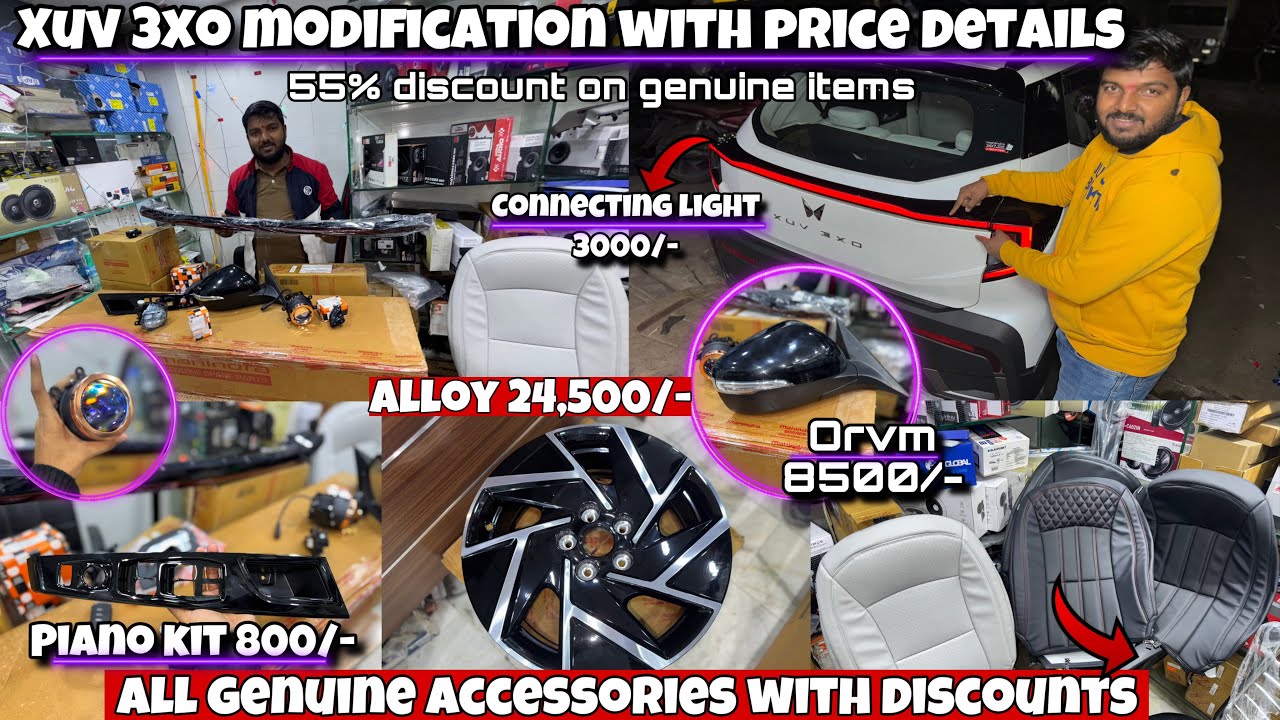 MAHINDRA XUV 3XO MX1 MODIFICATION WITH PRICE ✅||xuv 3xo base to top|| flat 55% discount on #mahindra