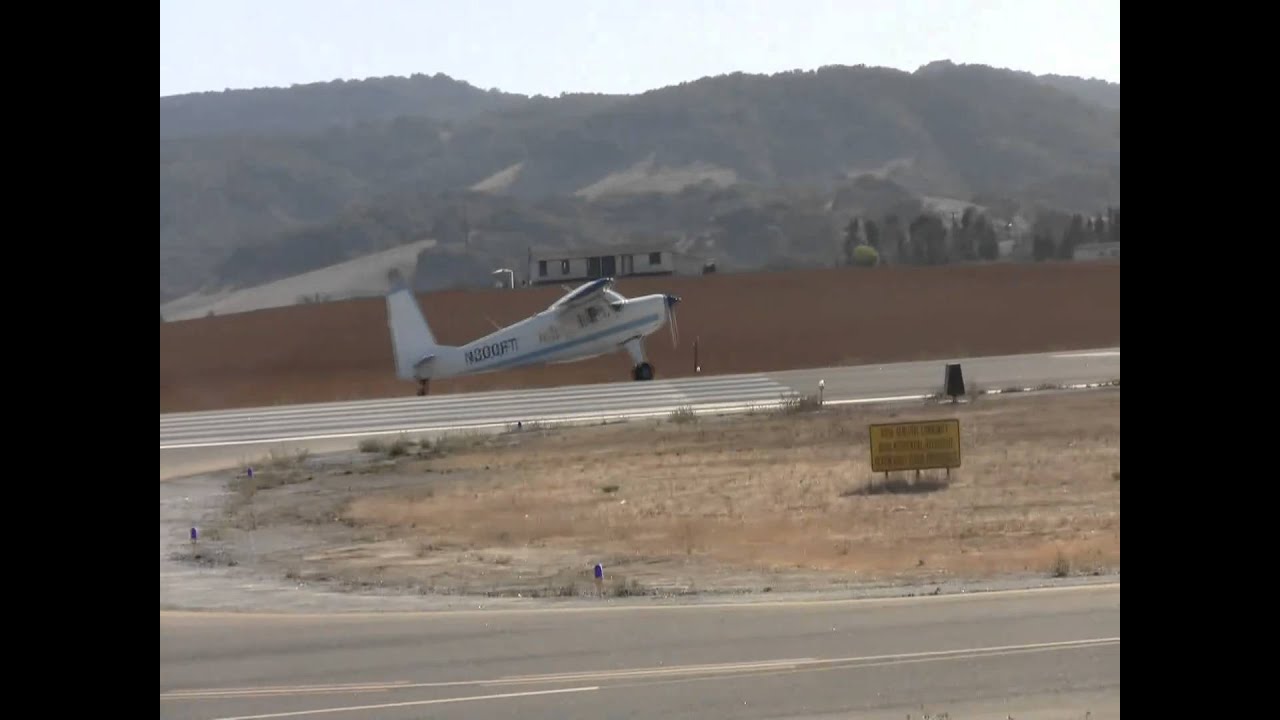 Best Helio Courier STOL Take-offs and Landings in SLO, CA.wmv