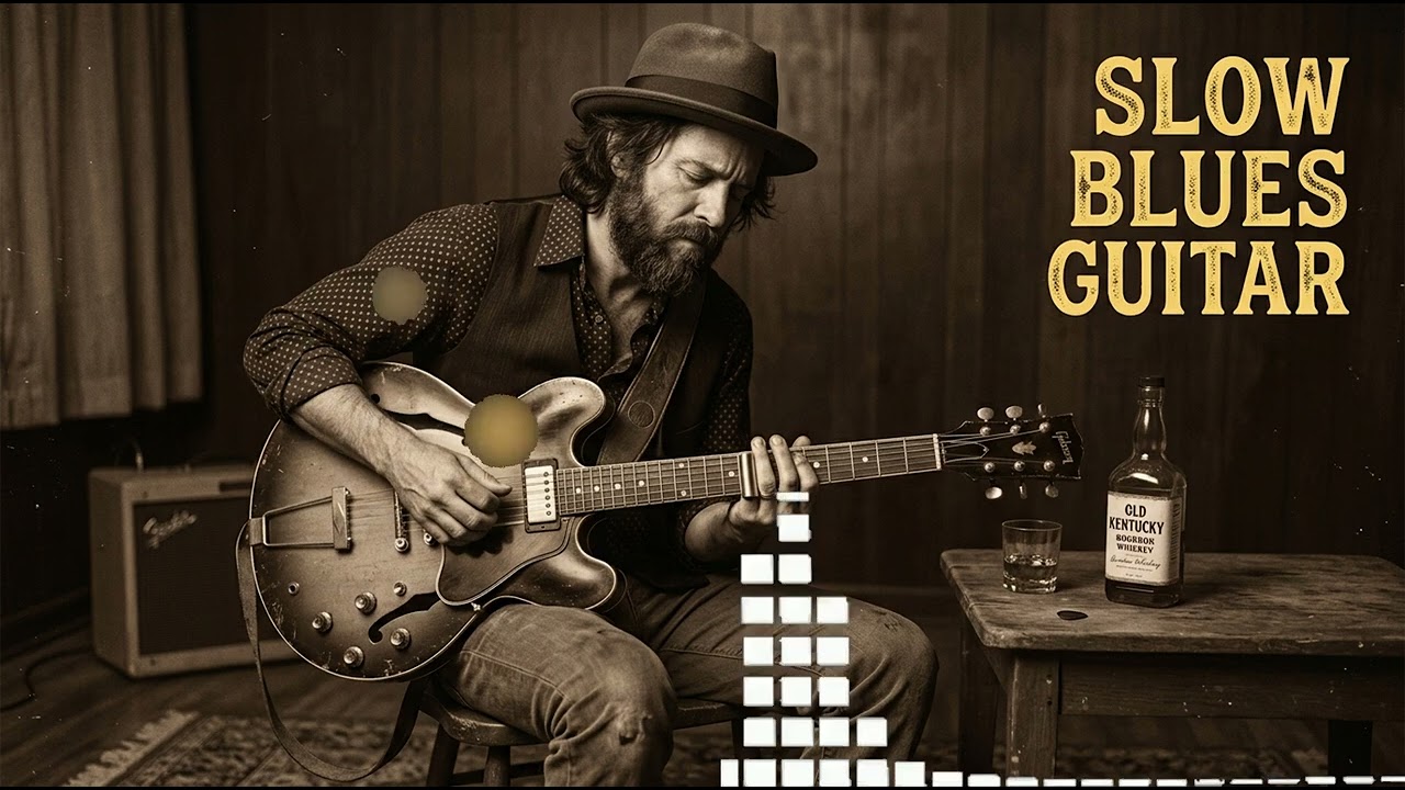 Deep Relaxing Blues Guitar – Emotional Slow Electric Blues Instrumental for Night