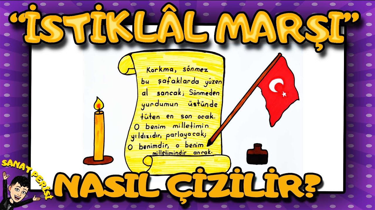 İstiklal Marşı'nın Kabulü Resmi - 12 Mart Resmi - İstiklal Marşının Kabulü Kolay Çizim