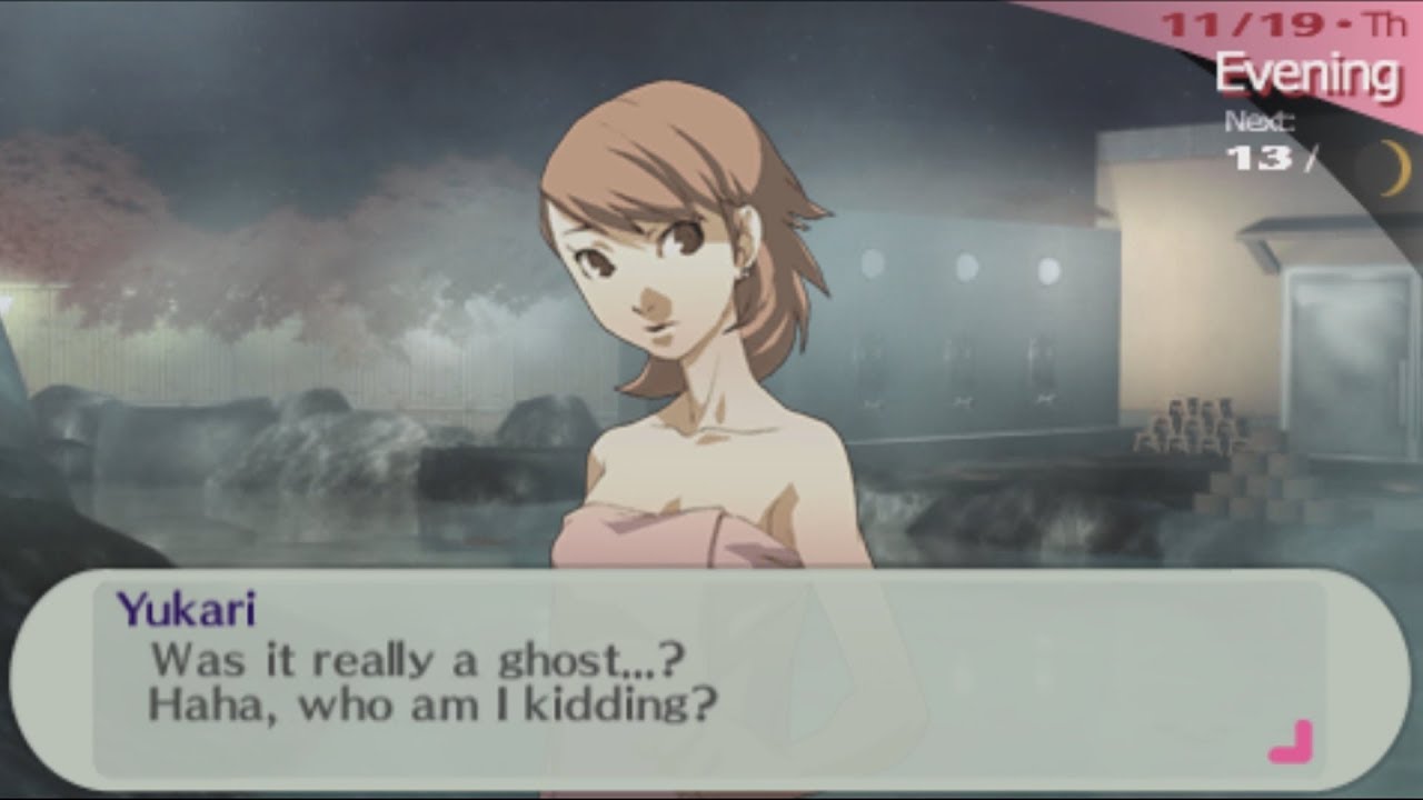 Persona 3 Portable: Напугать Юкари в Горячих Источниках (Мужской и Женский Пути)