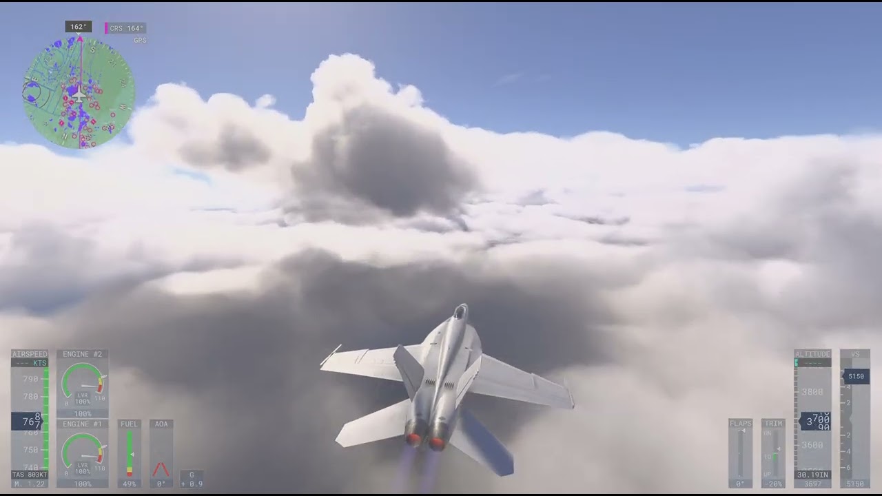 Flying to Miami.Through storm clouds.