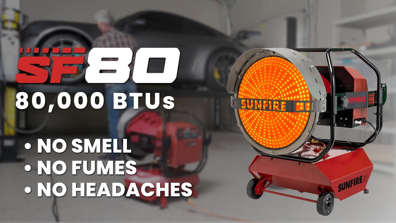 SunFire&reg; SF80 80,000 BTU Radiant Shop Heater Diesel/Kerosene