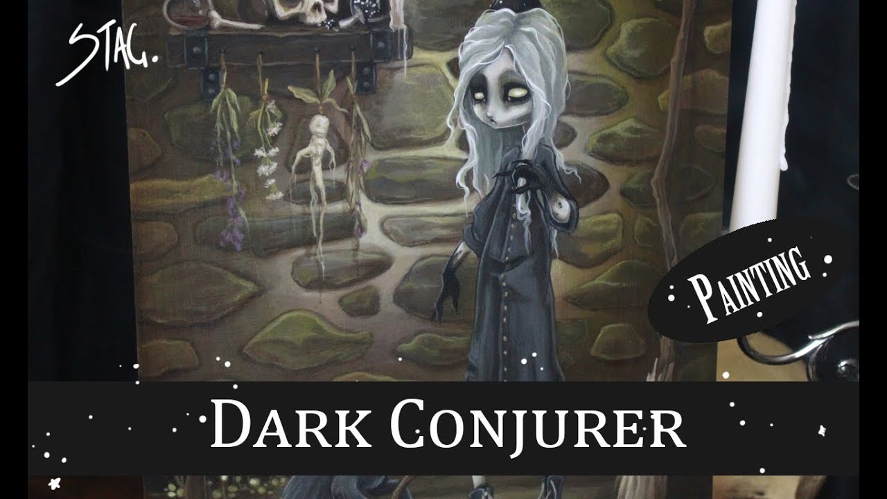 The Dark Conjurer timelapse acrylic dark fantasy art painting