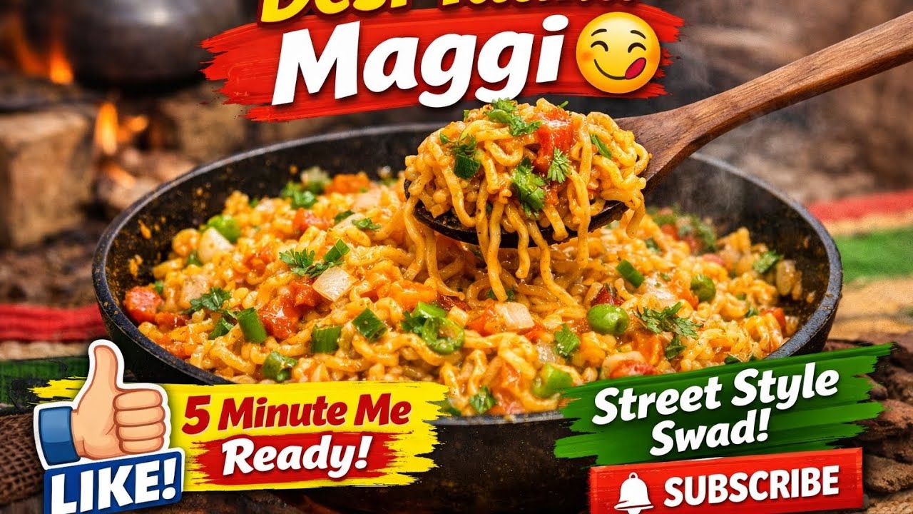 Desi Style Maggi Recipe 😋 | 5 Minute Me Tasty Maggi Banaao