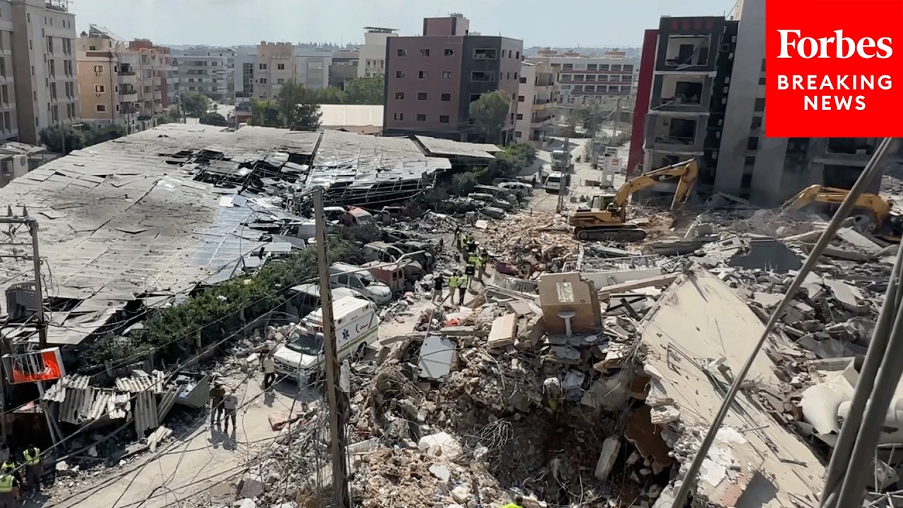 Footage Shows Damage Following Deadly Israeli Airstrike In Tyre, Lebanon
