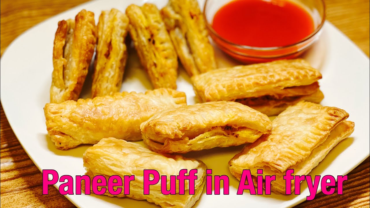 Paneer puffs(Indian cottage cheese stuffed pastries) in Air fryer