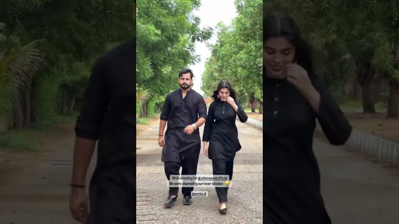 Azlan Shah and Warisha Khan Flaunting In Black Shalwar Kameez