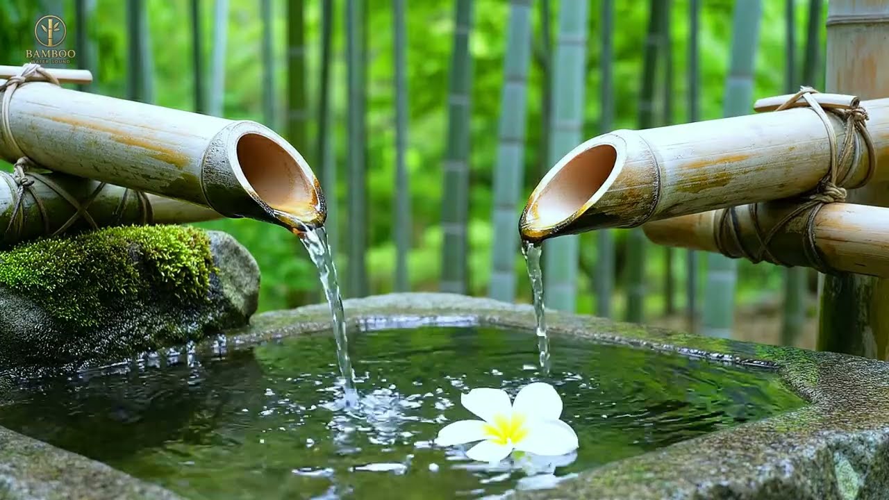Soothing Sleep Music + Bamboo Water Sounds 🌿 Deep Healing, Meditation, Inner Peace