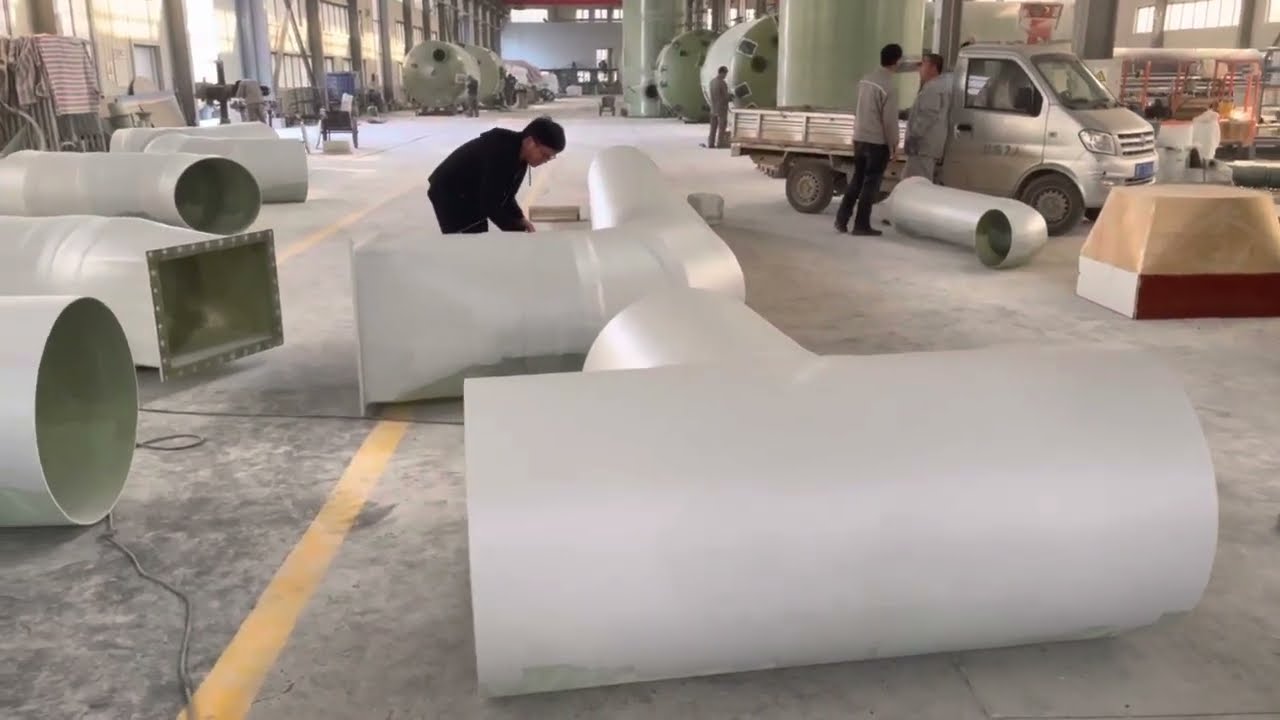 Fiberglass duct is used for corrosive chemical gas outlet GRP pipes