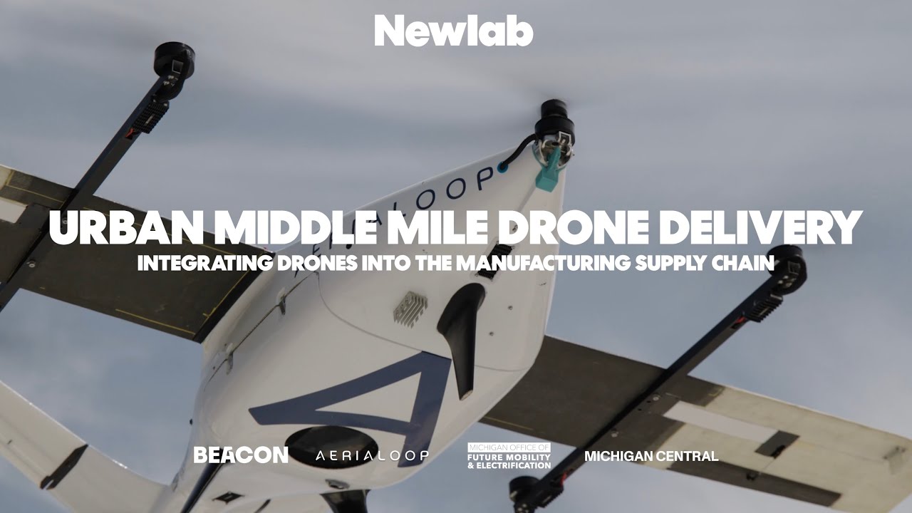 Middle Mile Drone Delivery for Detroit Manufacturing | Aerialoop, Michigan Central, and Newlab