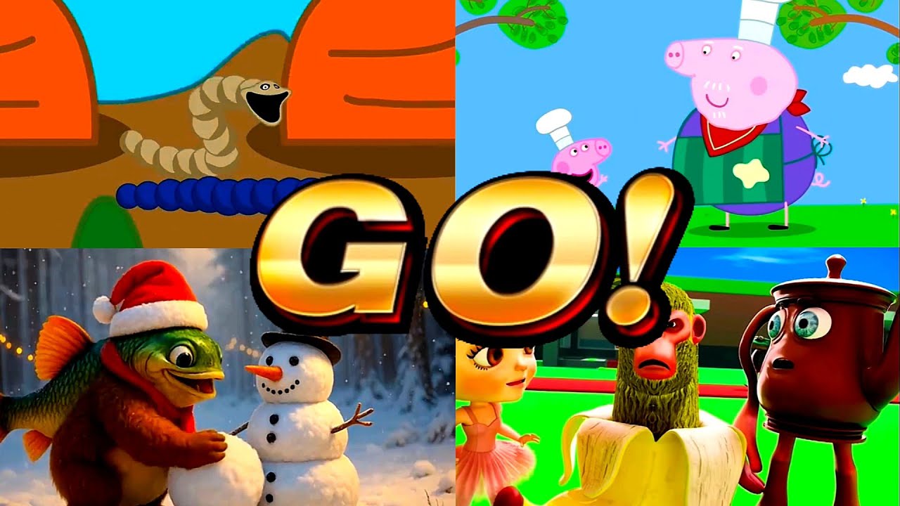 HUNGRY WORMS VS PEPPA PIG VS CHRISTMAS BRAINROT MEMES VS STEAL BRAINROT