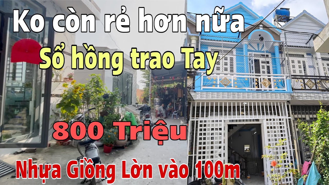 Nhà đất giá rẻ Mỹ Hạnh , 1 trệt 1 lầu DTSD 72m2 , sổ hồng tao tay 800 triệu , 