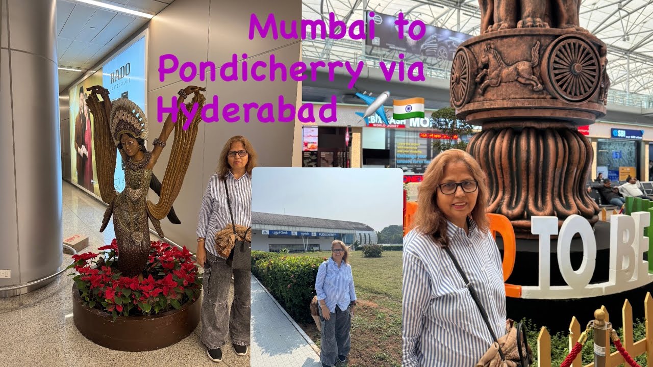  Flying from Mumbai to Pondicherry via Hyderabad ✈️🌍#MumbaiToPondicherry #ViaHyderabad #Travel#🇮🇳
