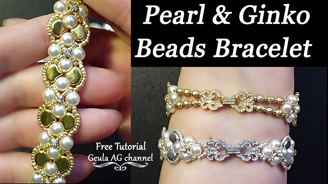 Pearl & Ginko Beads Bracelets DIY Free Tutorial Delicate Wedding Bracelets
