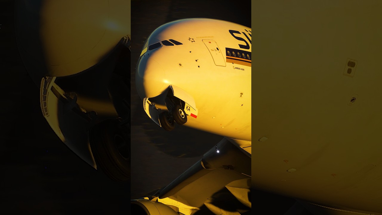 Singapore Airlines A380 golden hour departure!