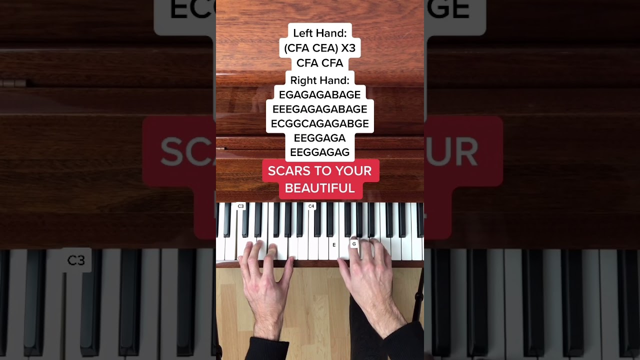 Alessia Cara - Scars To Your Beautiful (EASY Piano Tutorial with Letter Notes) #Shorts