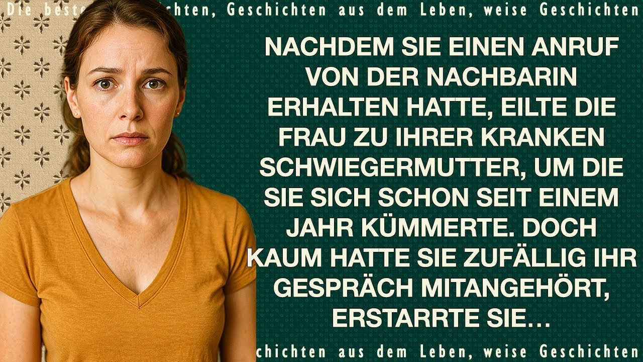 Die Frau eilte zu ihrer Schwiegermutter, um die sie sich schon seit einem Jahr k&uuml;mmerte...