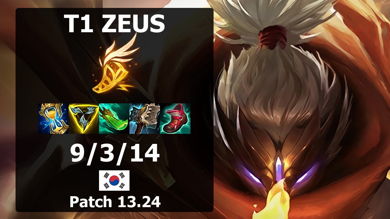 T1 Zeus Jax TOP vs Jayce| Patch 13.24 KR Challenger