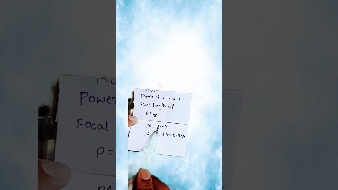POWER OF A LENS FORMULA in few sec 