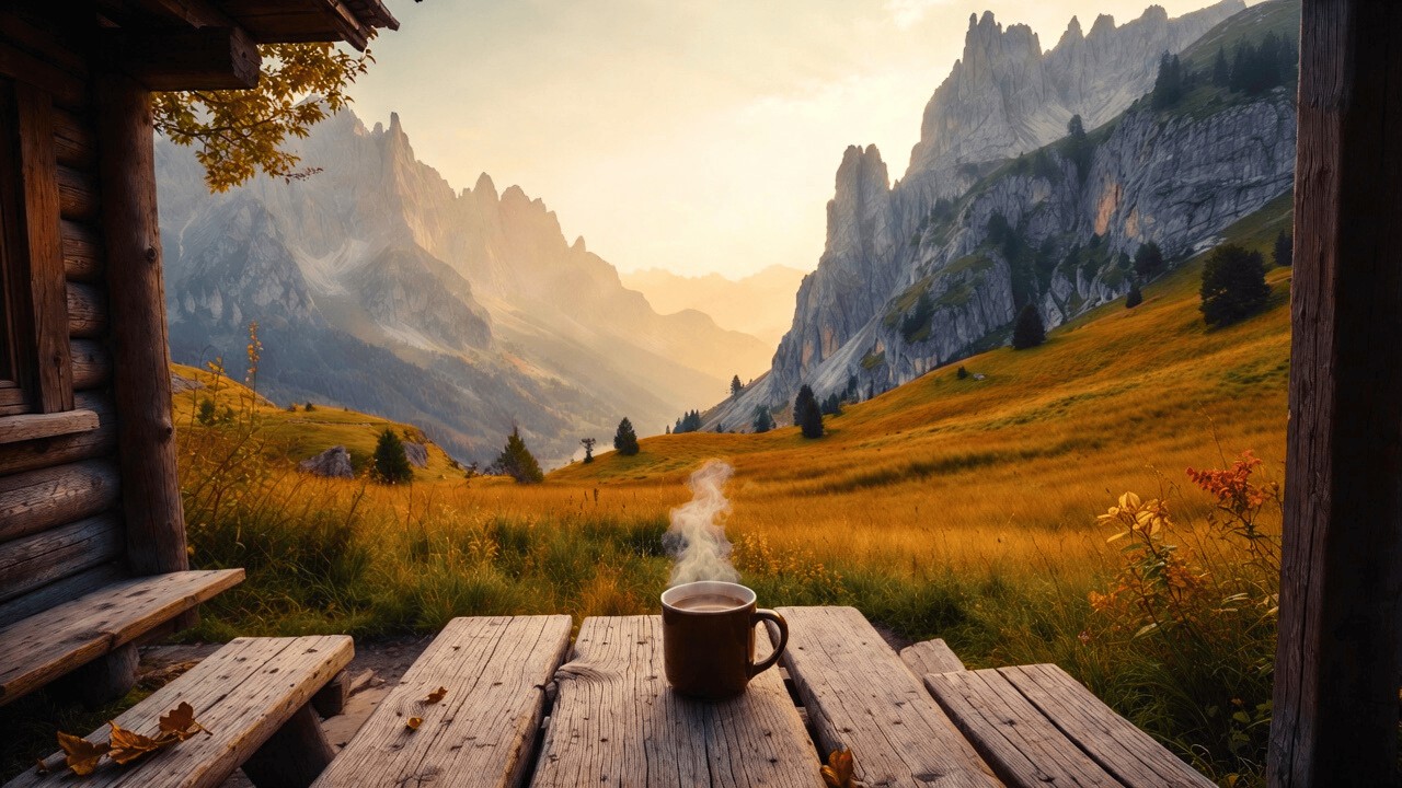 Goldener Herbst Jazz 🍂 Alpen Coffee Shop Ambience