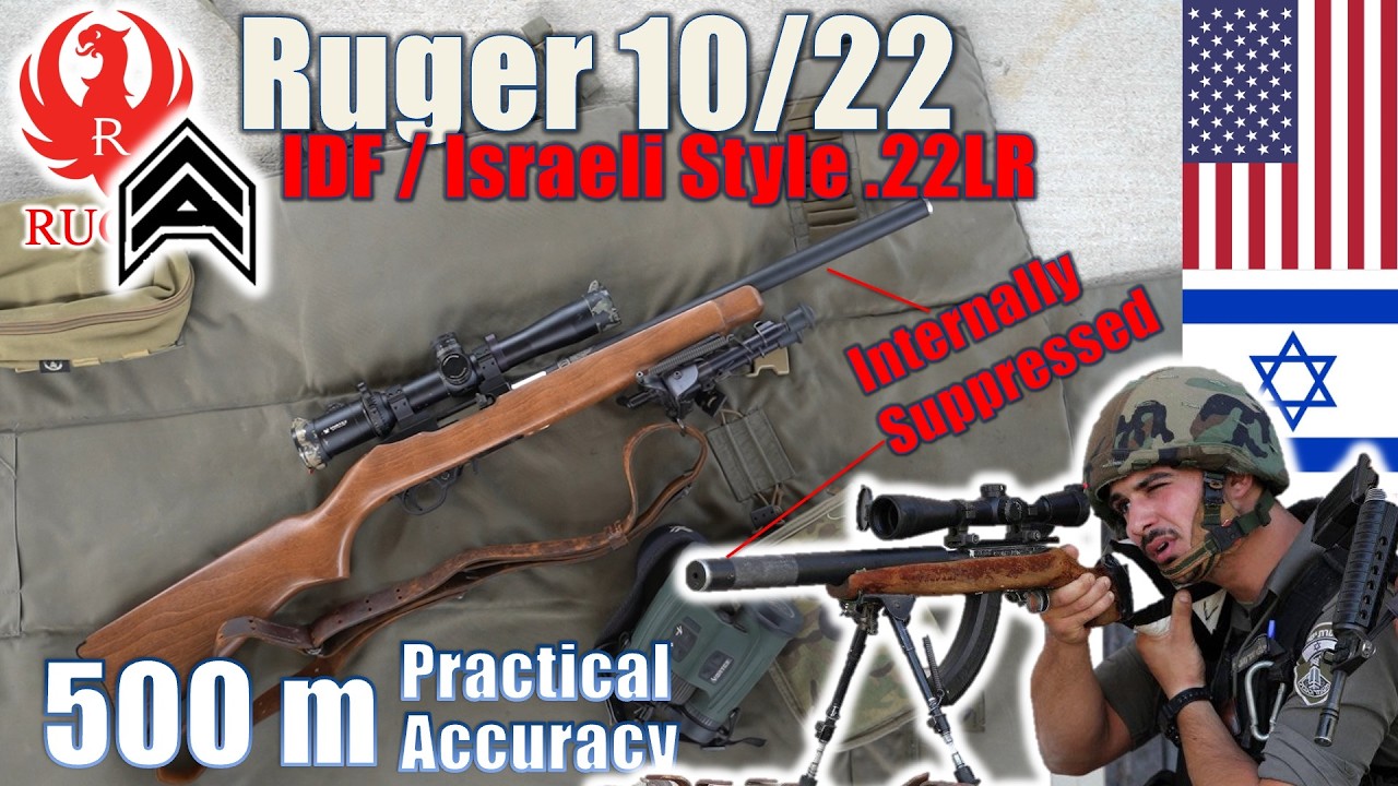 Бесшумный Ruger 10/22 в израильском стиле (IDF) на дистанции 500 м: практическая точность | Angst...