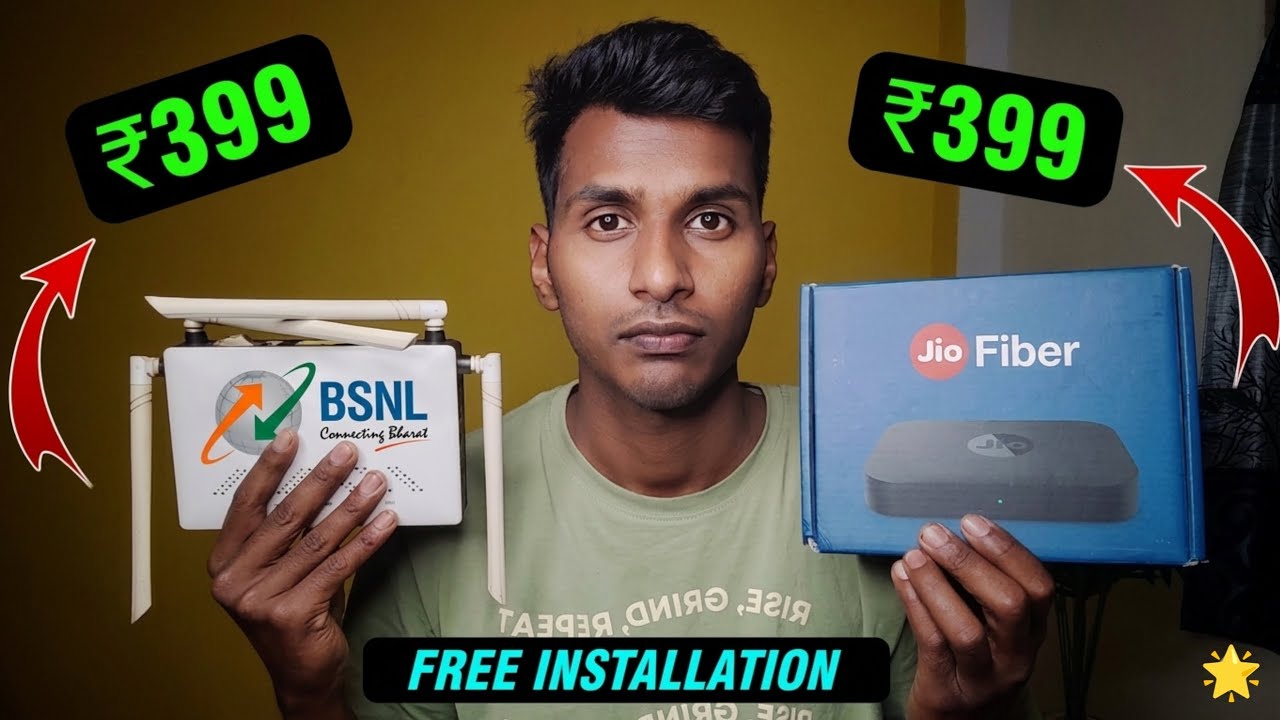 Jio Fiber🛜 vs BSNL Fiber - ₹399 Plan Compare & Installation Process | FREE 60 DAY 🤩