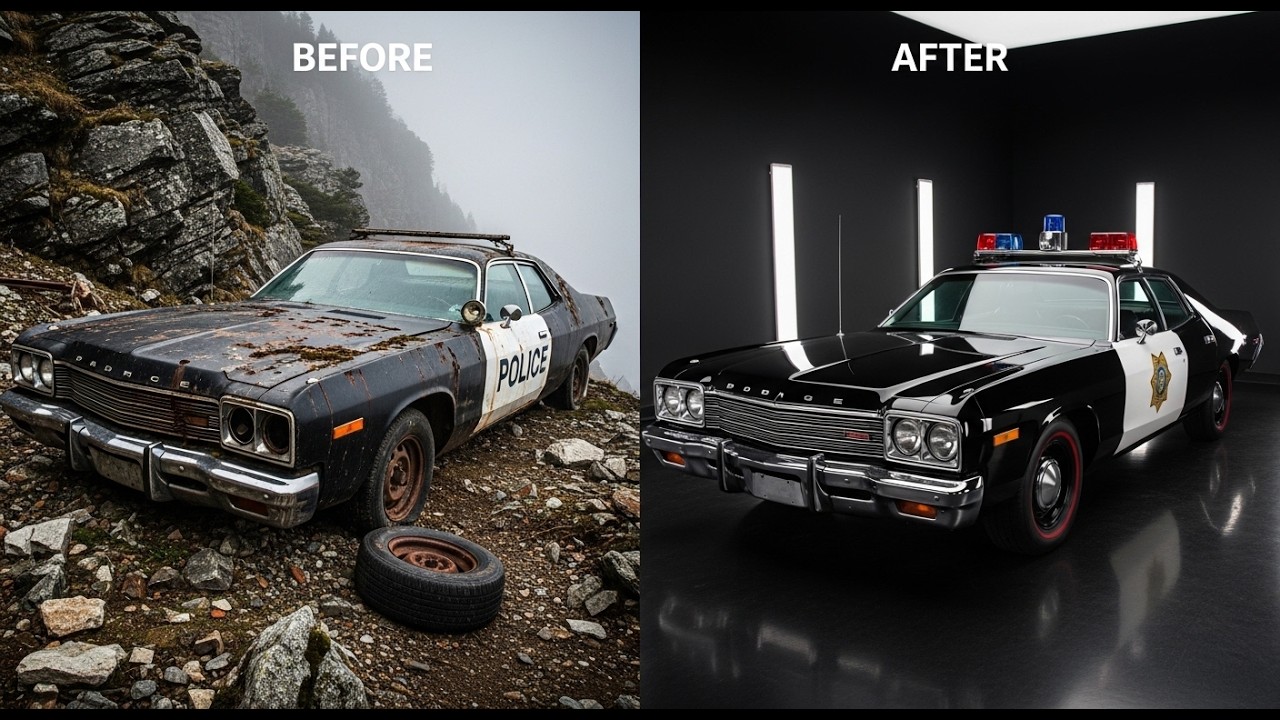 ASMR Car Restoration | We Found an Abandoned Police Car on a Mountain Cliff | Full Restoration
