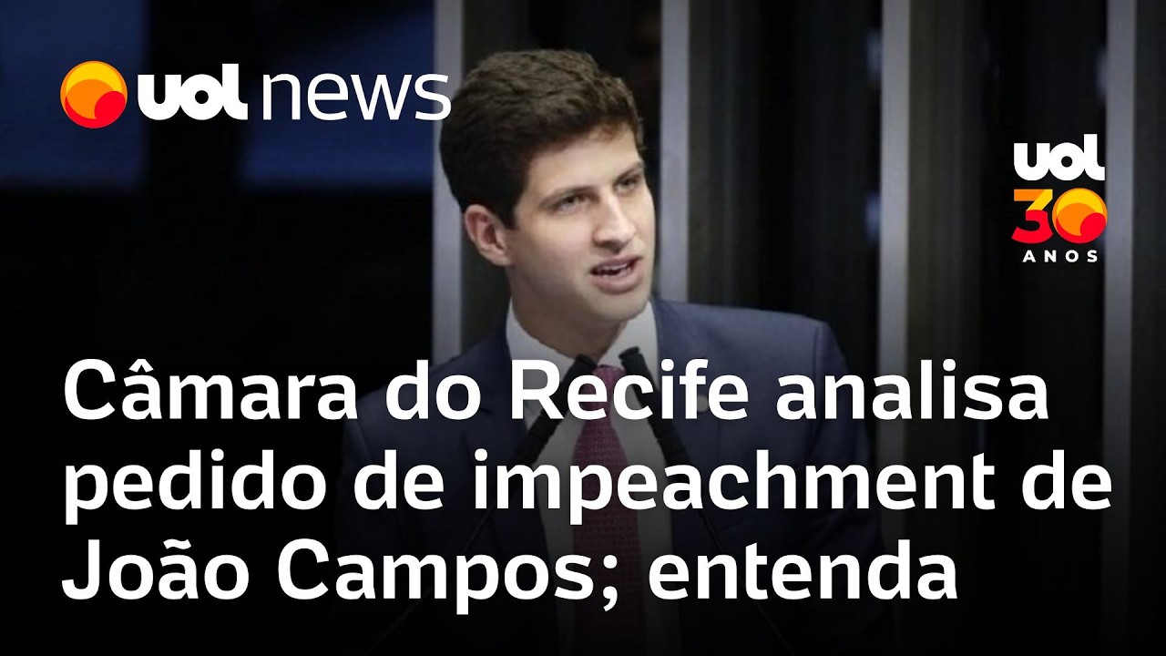 Câmara do Recife analisa pedido de impeachment de João Campos; entenda processo contra prefeito