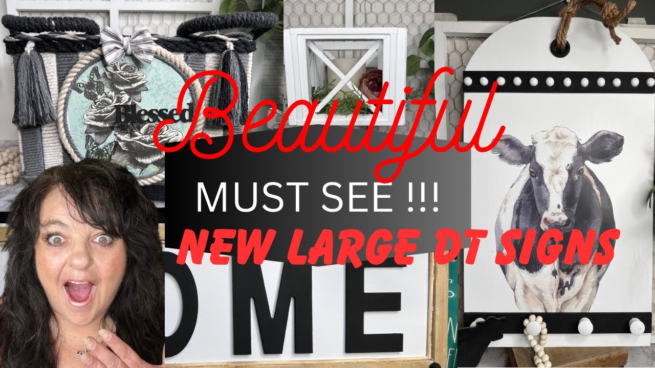 Beautiful DIYs using New large Dollar Tree signs and  Shoebox