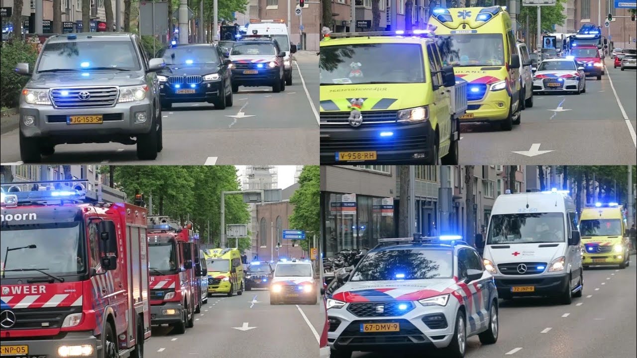 Vele Hulpdiensten met spoed onderweg naar het kinderbeestfeest '2022' in Amsterdam