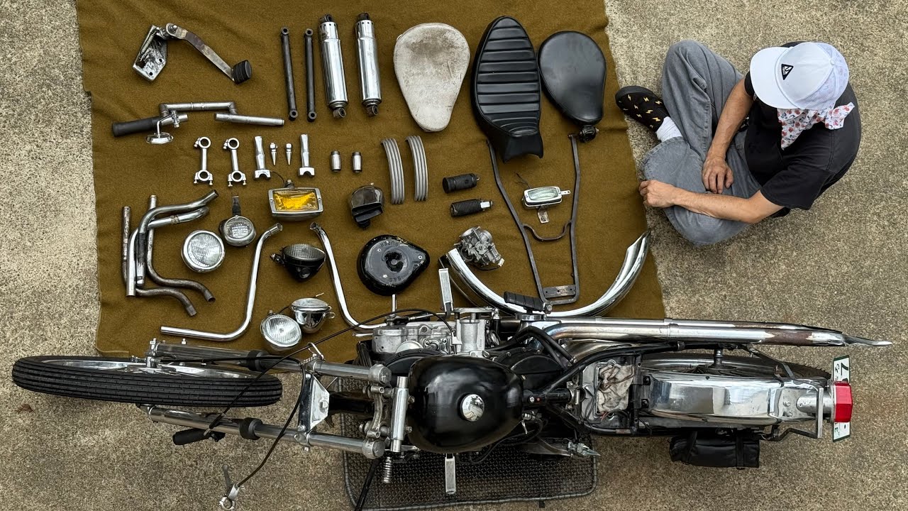 [増車]コツコツ集めたガラクタパーツを組み立てて走り出すニューバイクA Panhead assembled from parts collected bit by bit, now running
