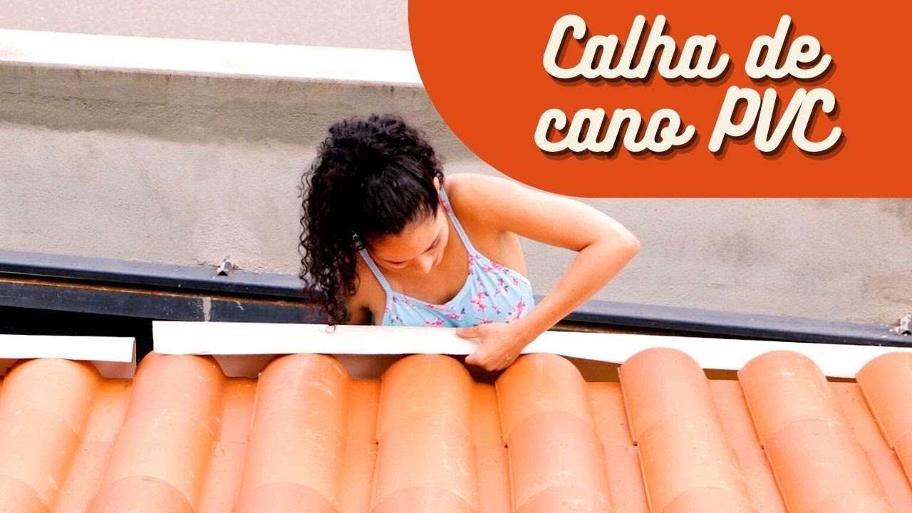 Calha feita com Cano de PVC velho