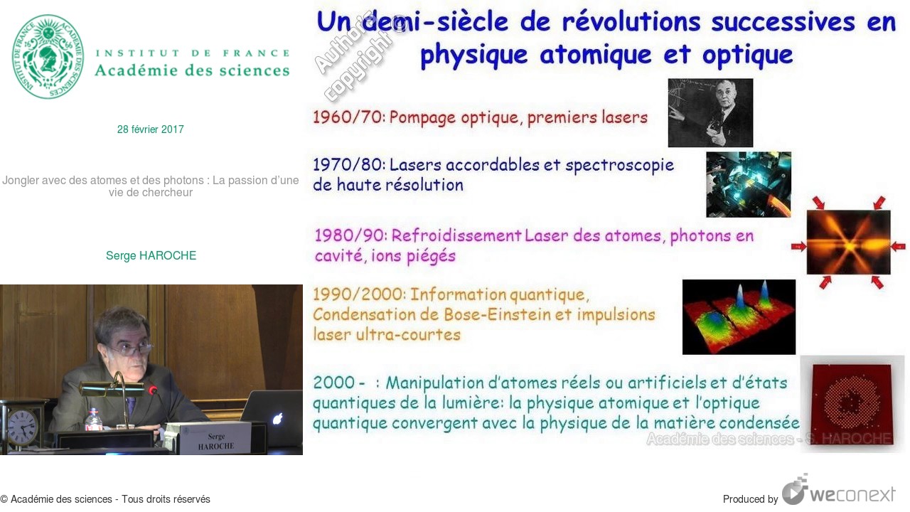 [Conférence] S. HAROCHE - Jongler avec des atomes et des photons