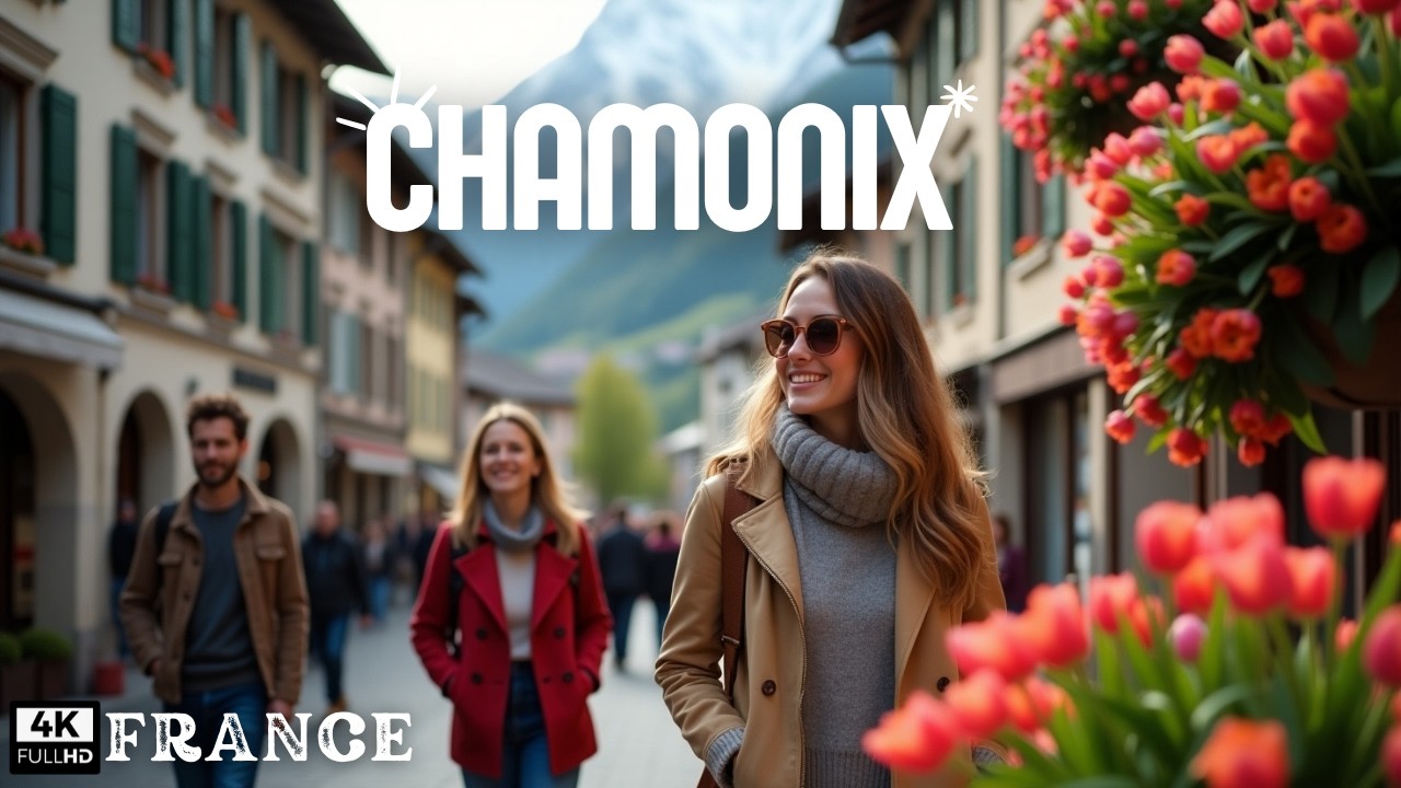 Chamonix France Evening Walk | Peaceful Spring Tour in 4K