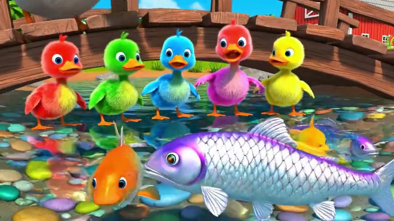 5 Little Ducks | Cheerful 3D Animated Nursery Rhyme Song for Kids and Toddlers