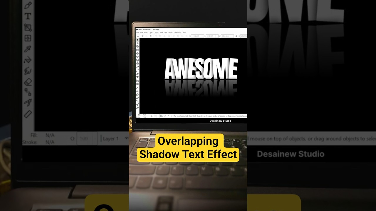 Overlapping Text Shadow Hack in INKSCAPE So Simple!