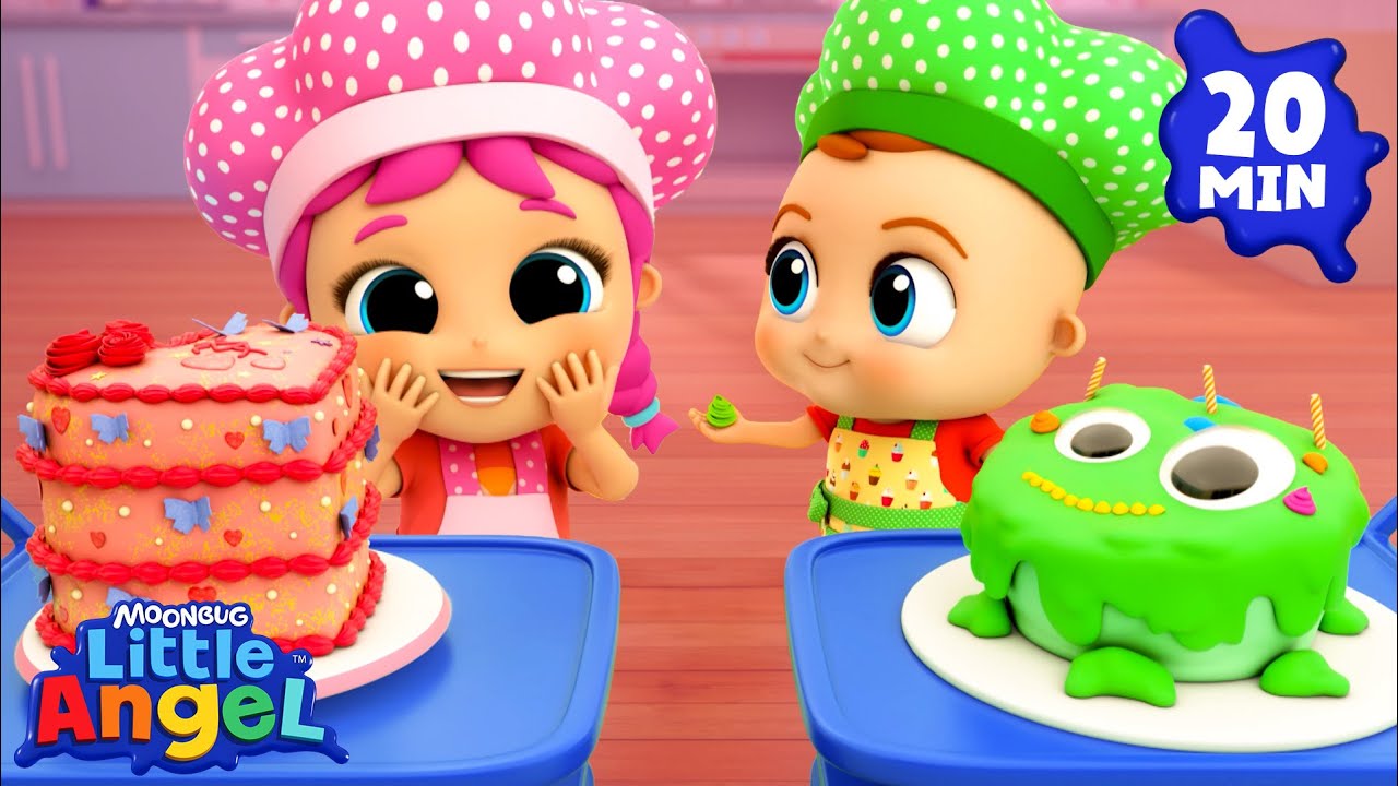 The Great Bake Off! 🎂 Pink VS Green | Jill's Playtime | Little Angel Kids Songs & Nursery Rhymes