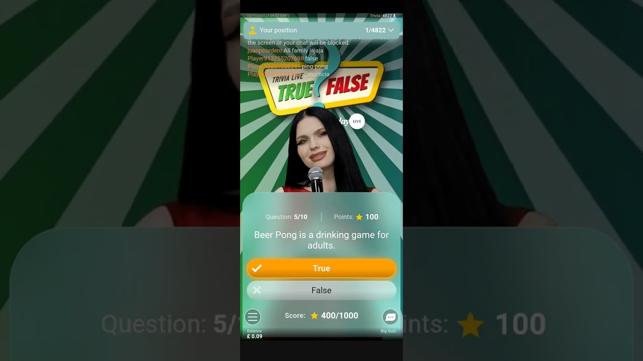 2025-11-13 21:00GMT Большая викторина &laquo;Правда или ложь&raquo; в прямом эфире с Journee (запись экрана)