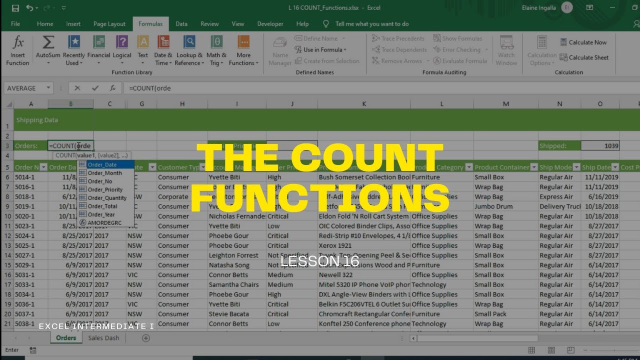 Difference of the Count functions | Excel Tips & Tricks