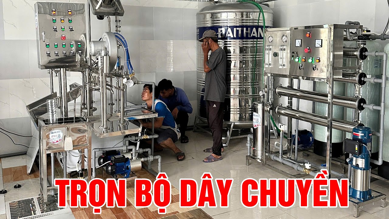 Dây chuyền sản xuất nước đóng bình, đóng chai tự động lắp đặt tại Bến Tre
