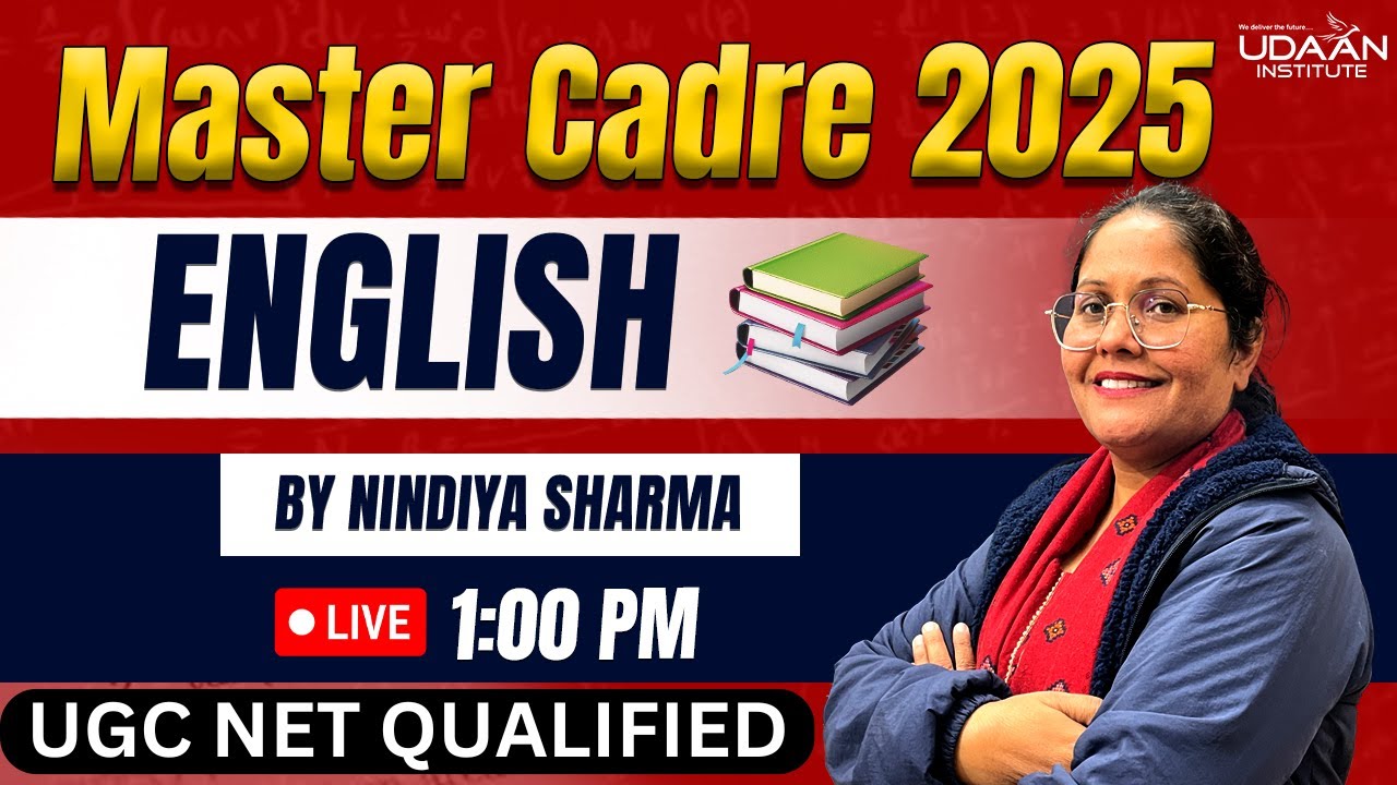 🎯 MASTER CADRE ENGLISH || DAY-1 || TARGET MASTER CADRE 2025 || @ 01:00 PM || BY NINDIYA  MA'AM