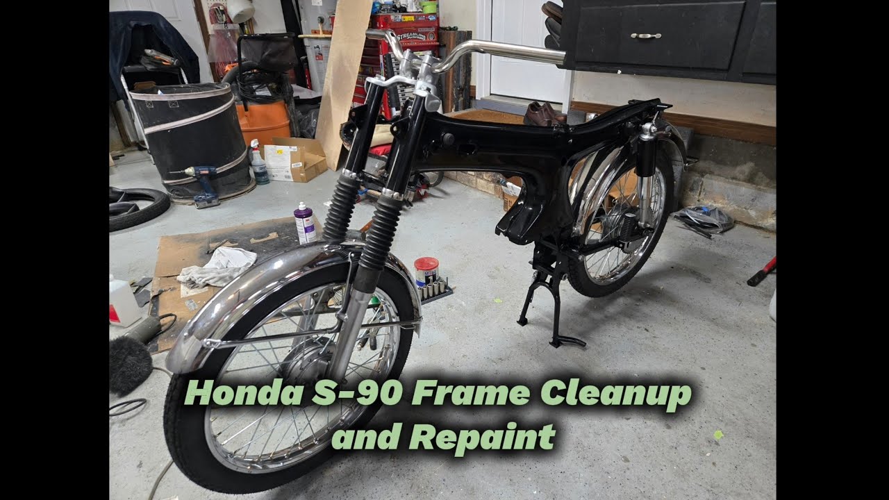 HONDA S-90 Restoration Frame Cleaning and Prep Work for a Respray NH1 Black