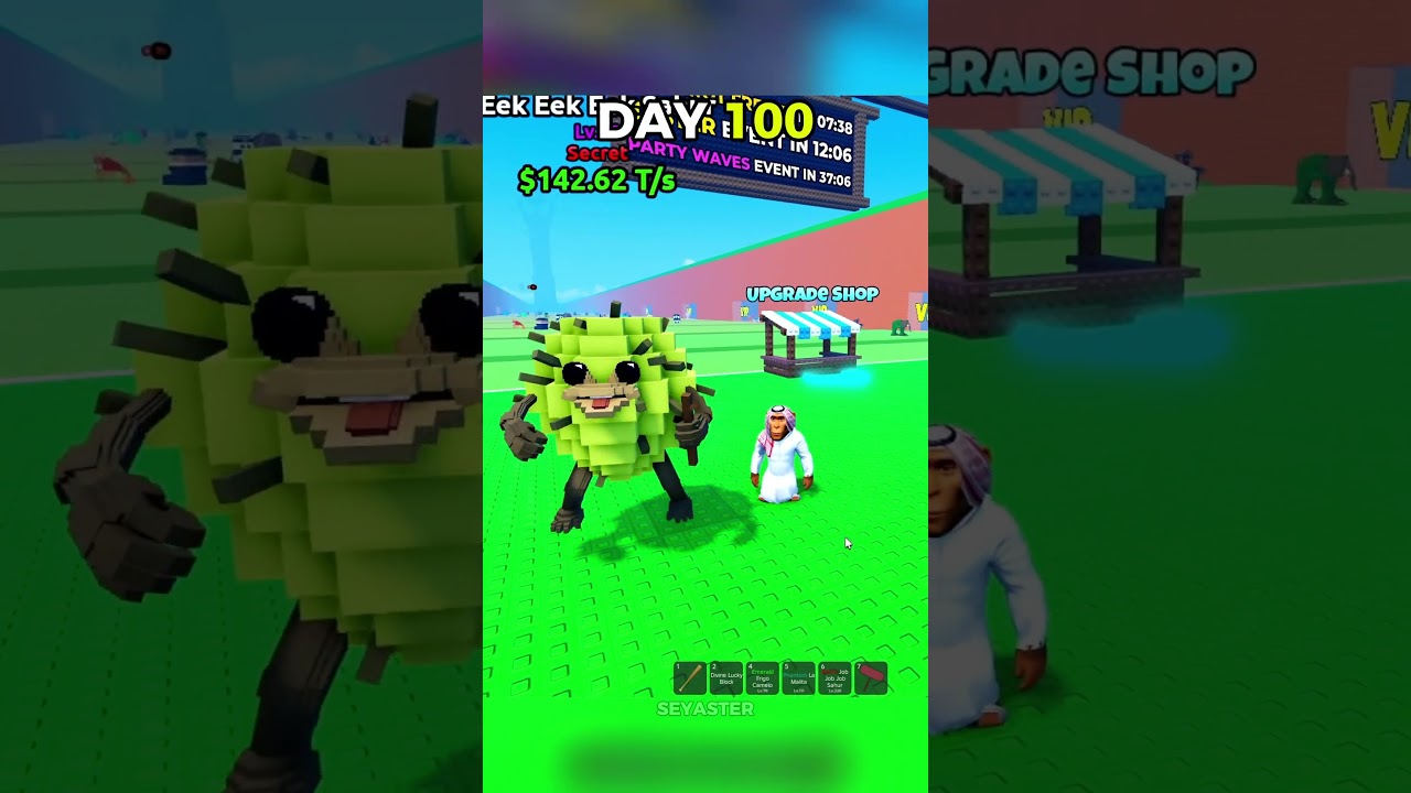 DAY 0 VS DAY 100 VS DAY 500 open LUCKYBLOX in Escape Tsunami Brainrot #roblox #gaming
