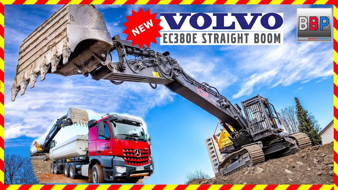 🆕 Volvo EC380ENL Straight Boom & 2x Mercedes Sattelkipper, Fellbach, 2024. #volvoexcavator