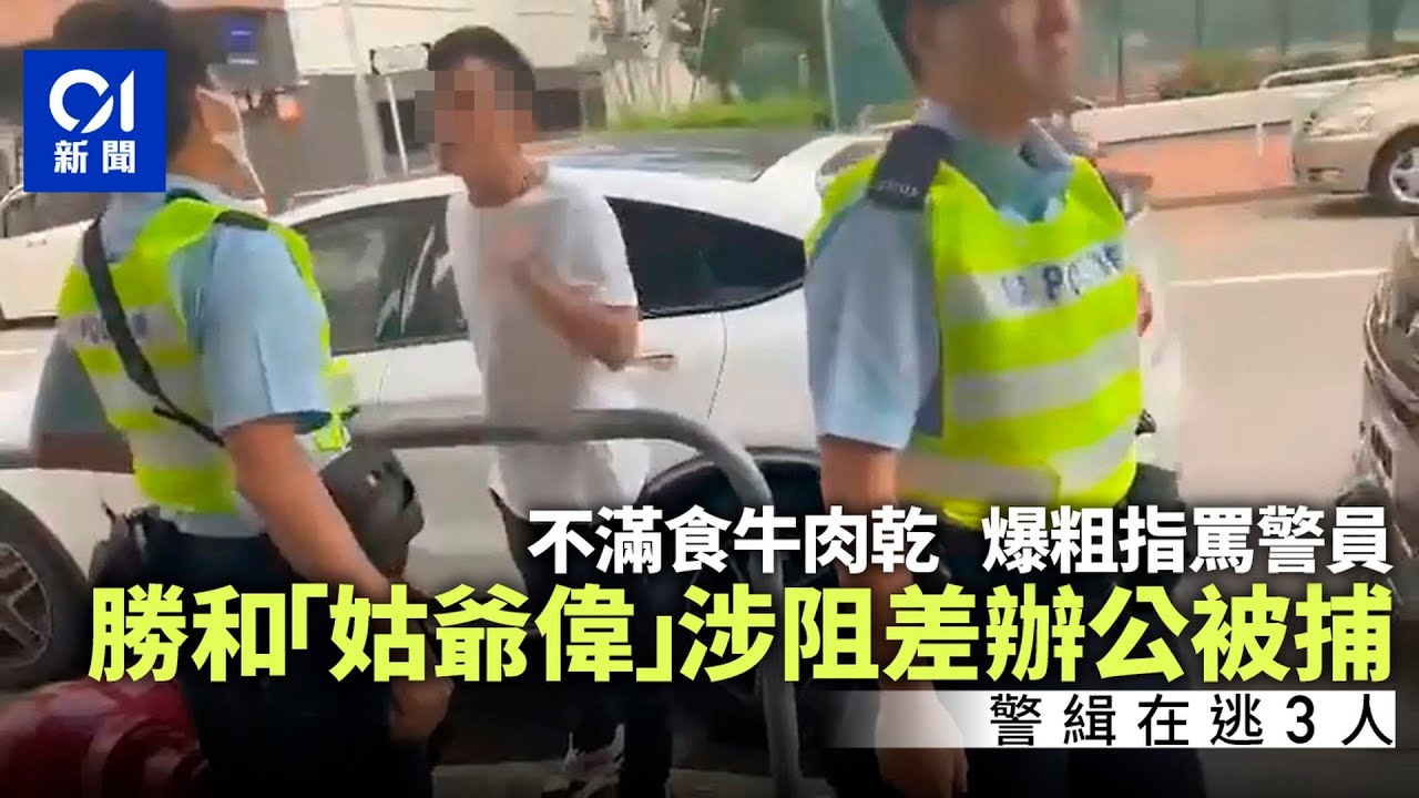 元朗勝和男不滿被抄牌辱罵警員　「姑爺偉」涉阻差辦公被捕 ｜01新聞｜元朗｜和勝和｜姑爺偉｜抄牌｜三合會