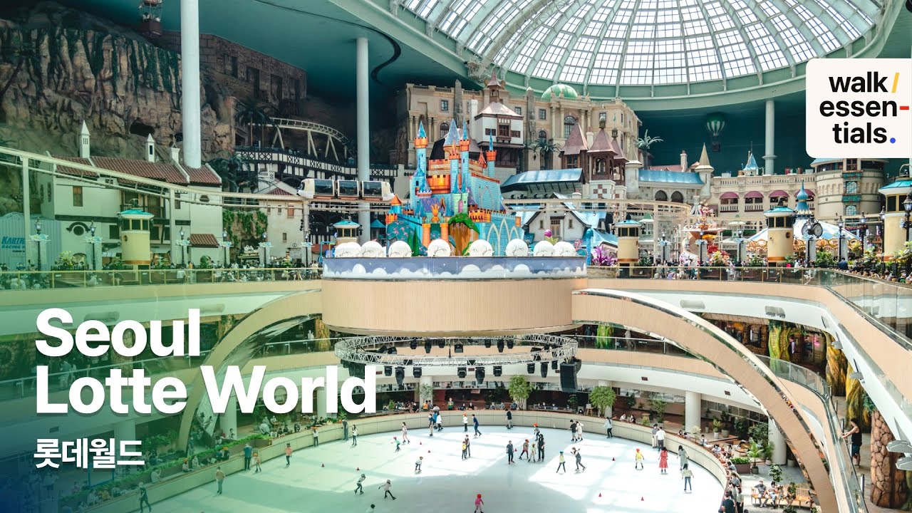 Lotteworld Adventure & MagicIsland Ride and walk ( Seoul, Korea ) 4k 롯데월드