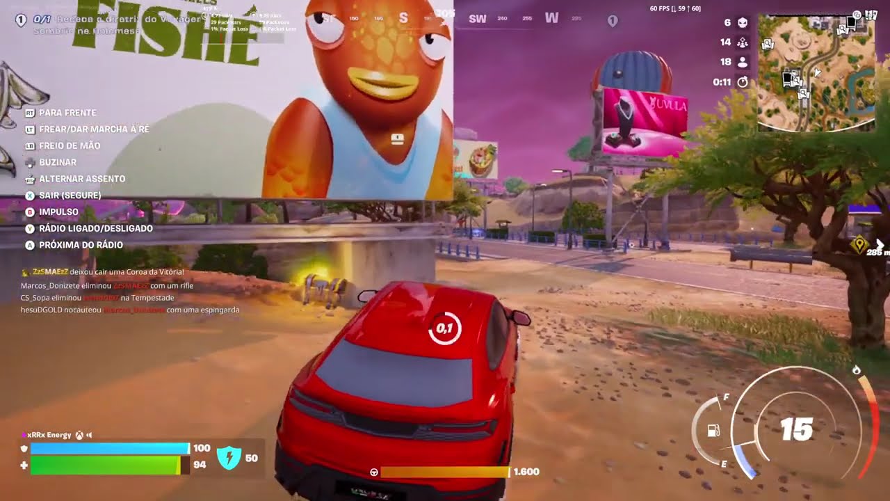 Fortnite Fiquei com dois de vida😱e toda a equipe saiu da partida aleatório