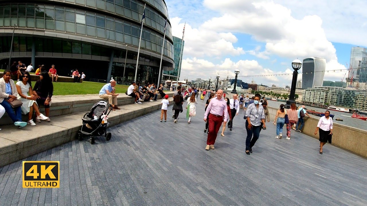 [4K] 🇬🇧 London summer walk 2021 | Tower Bridge - Potters Field Park - London Bridge